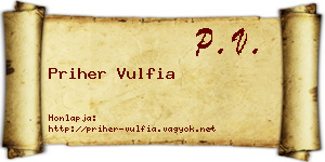 Priher Vulfia névjegykártya